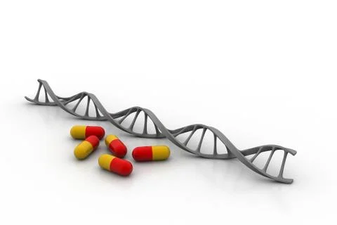 Medical capsules with DNA structure Free Stock Illustration