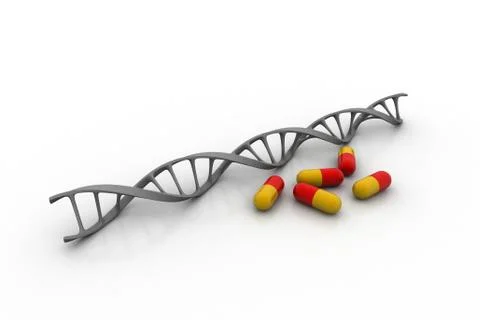 Medical capsules with DNA structure Free Stock Illustration