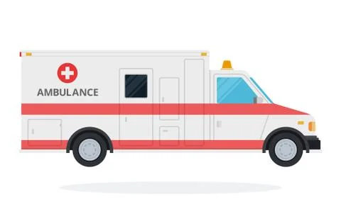 Medical car machine vector flat material design isolated object on white Illustrazione stock