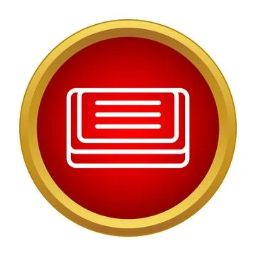 Medical card stack with golden border icon Illustrazione stock