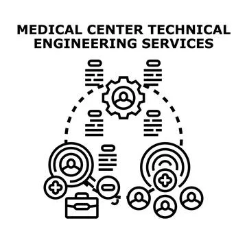 Medical center technical engineering services business strategy planning Illustration
