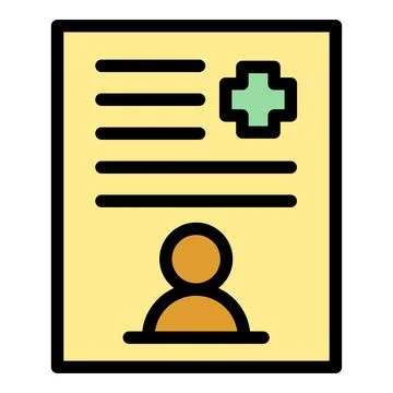 Medical certificate icon vector flat Illustrazione stock