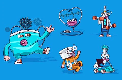Medical Characters Set Stock Illustration