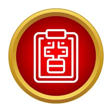 Medical chart icon on red background Stock Illustration