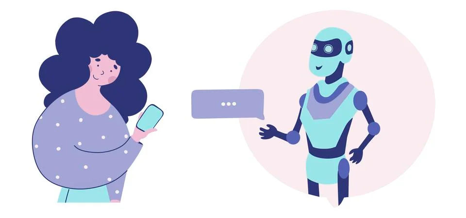 Medical chat-bot, Flat vector illustration. Medical internet assistant Stock Illustration