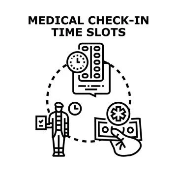 Medical check in time slots scheduling appointment Stock Illustration