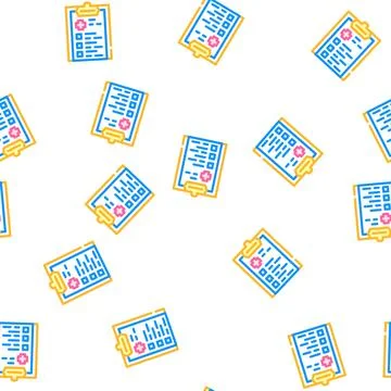 Medical checklist vector seamless pattern sign Stock Illustration
