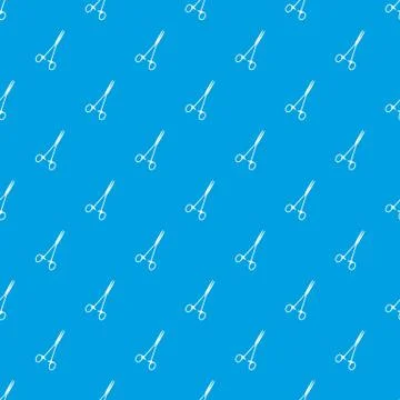 Medical clamp scissors pattern seamless blue Illustrazione stock