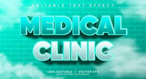 Medical clinic vector text effect with modern style design Stock Illustration