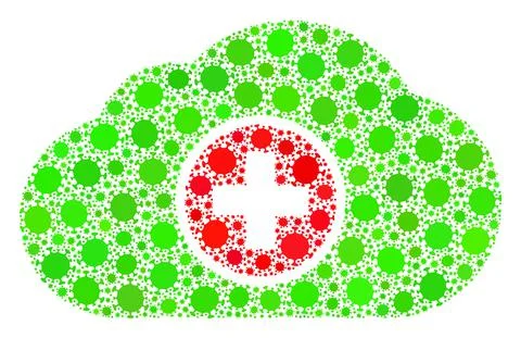 Medical Cloud Covid Virus Composition Icon with Infection Items Ilustração Stock