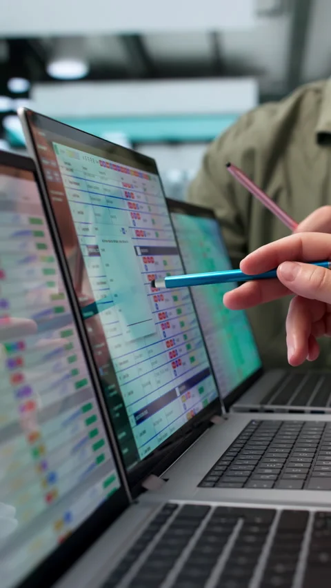 Medical Coder And Analyst Review Billing Reports Carefully Stock Footage 347297820