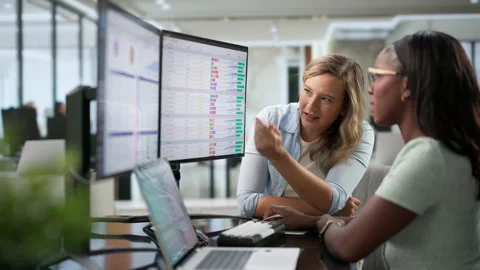 Medical Coder And Billing Analyst Review Spreadsheet Data Stock Footage 346925685