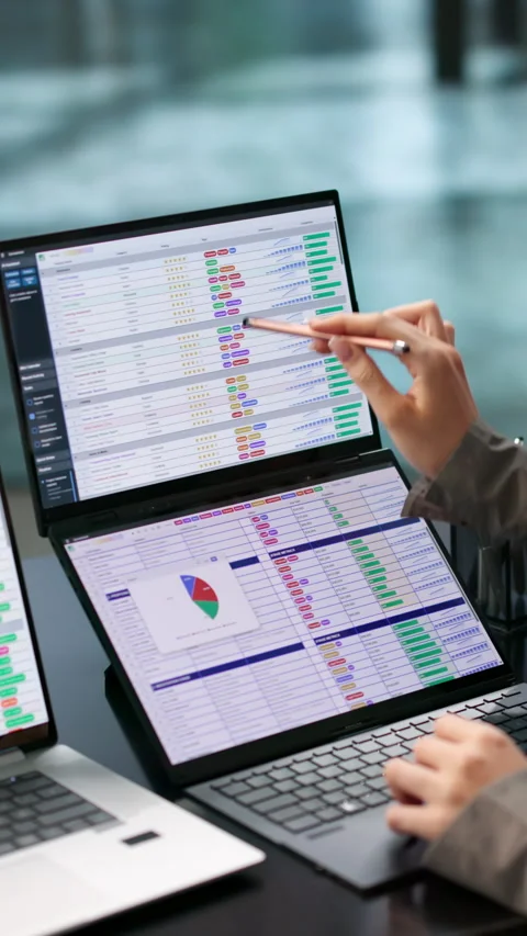 Medical Coder Carefully Inputs Billing Data Stock Footage 344715238