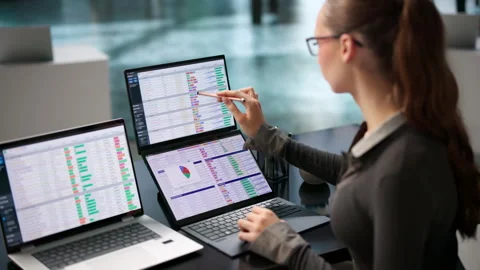 Medical Coder Carefully Inputs Billing Data Video stock 345859271