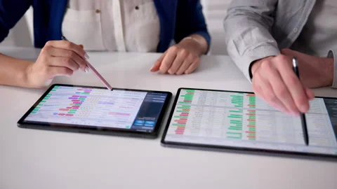 Medical Coder Carefully Reviews Bills And Data Stock-Footage 332907310
