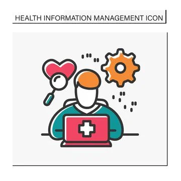 Medical coder color icon Stock Illustration
