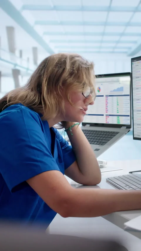 Medical Coder Feeling Stressed Stock Footage 342971875