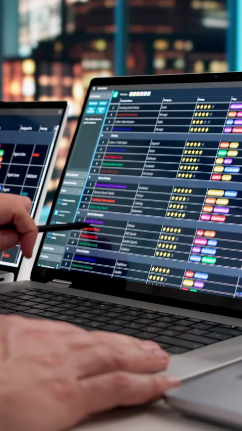 Medical Coder Reviews Patient Data Carefully While Working Stock Footage 332906121