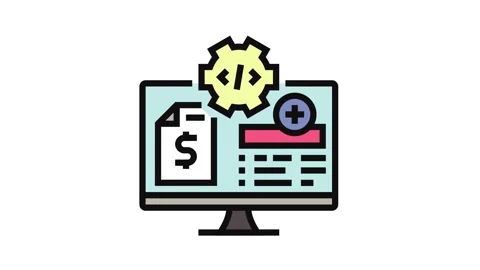 Medical coding billing color icon animation Stock Footage 326097161