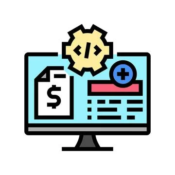 Medical coding billing color icon vector illustration Stock Illustration