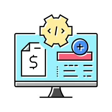 Medical coding billing color icon vector illustration Stock Illustration