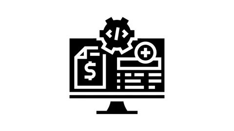 Medical coding billing glyph icon animation Stock-Footage 326155410