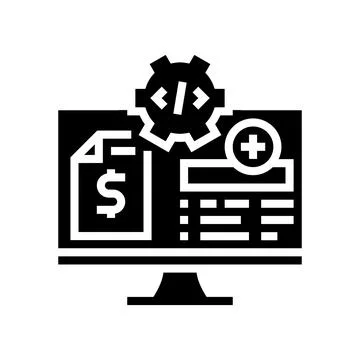 Medical coding billing glyph icon vector illustration Illustrazione stock