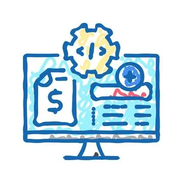 Medical coding billing icon doodle illustration Stock Illustration