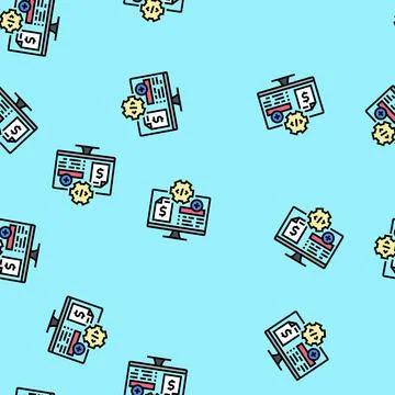 Medical coding billing vector seamless pattern Illustrazione stock