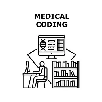 Medical coding icon vector illustration Illustrazione stock