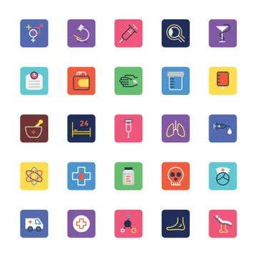Medical Colored Vector Icons Illustrazione stock