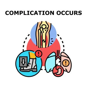 Medical complications causing health problems and illness Stock Illustration