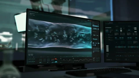 Medical computer system identifies the Second Blood Type after the analysis Stock Footage 170763781
