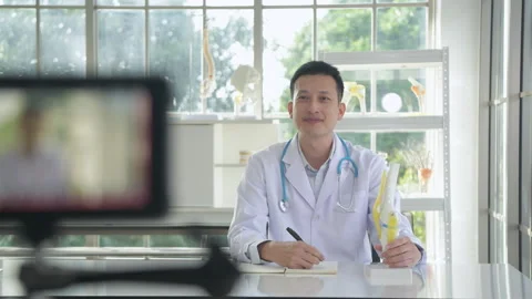 Medical concept of 4k resolution. Doctors are interviewing about treating sic Stock Footage 210228504