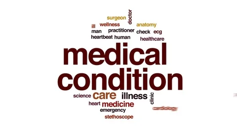 Medical condition animated word cloud, text design animation. Stock Footage 77940433