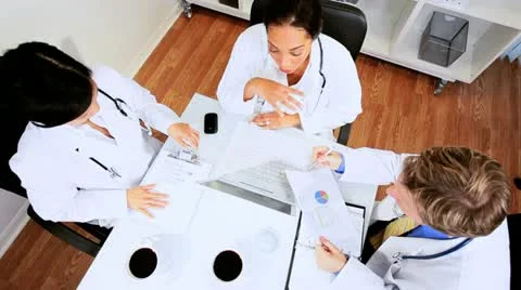 Medical Consultant Concluding Hospital Planning Meeting Stock Footage