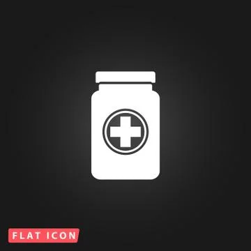 Medical container flat icon Stock Illustration