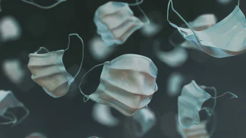 Medical Coronavirus Face Mask loopable video in 4K Slow motion Stock Footage 136096390