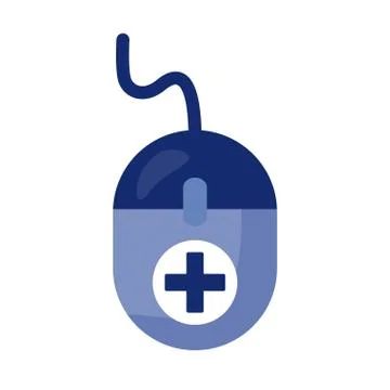 Medical cross symbol in mouse computer detaild style Stock Illustration