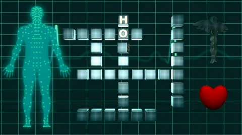 Medical Crossword EKG Stock Footage