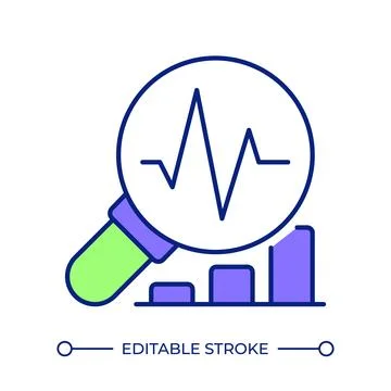Medical data analysis line color icon Stock Illustration