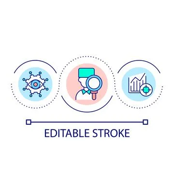Medical data analyzing loop concept icon Stock Illustration