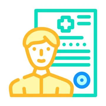 Medical data client information kyc color icon vector illustration 스톡 일러스트