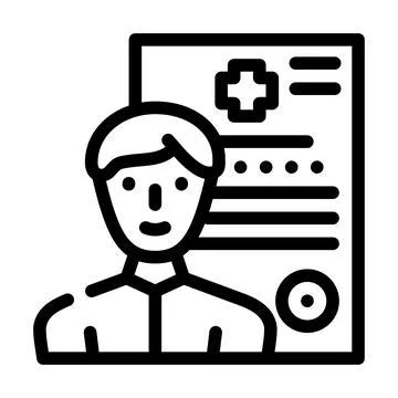 Medical data client information kyc line icon vector illustration 스톡 일러스트