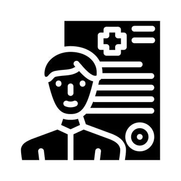 Medical data client information kyc glyph icon vector illustration 스톡 일러스트