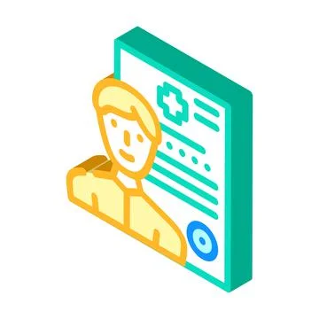 Medical data client information kyc isometric icon vector illustration 스톡 일러스트