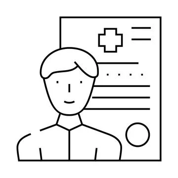Medical data client information kyc line icon vector illustration 库存插图