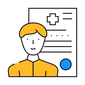 Medical data client information kyc icon color illustration 스톡 일러스트
