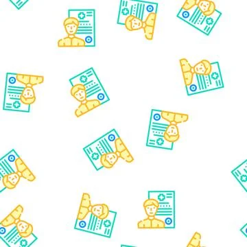 Medical data client information kyc vector seamless pattern Stock Illustration