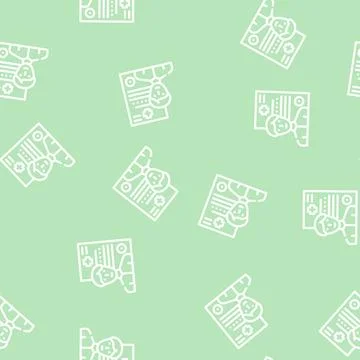 Medical data client information kyc line vector seamless pattern Stock Illustration